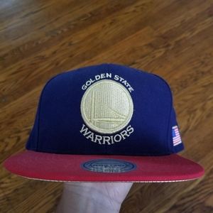 Red/Blue/Gold USA Mitchell & Ness Golden State Warriors NBA Snapback